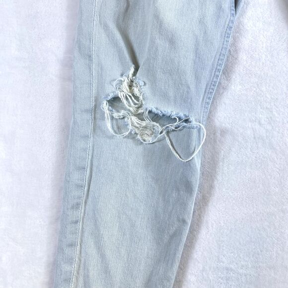 MOTHER Jeans Women Sz 26 Light Wash Distressed The Dropout Fray Get Blondie - Picture 9 of 16